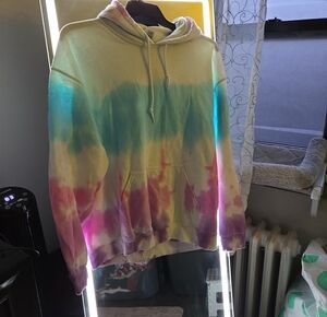 Gildan Pastel Tie-Dye Crewneck Hoodie in Blue, Pink & Purple